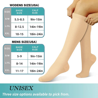 3 Pairs of Knee-High Compression Socks - FitSupport-3 Pairs Gray-S-M (3.0-5.5)-Nora Luxe