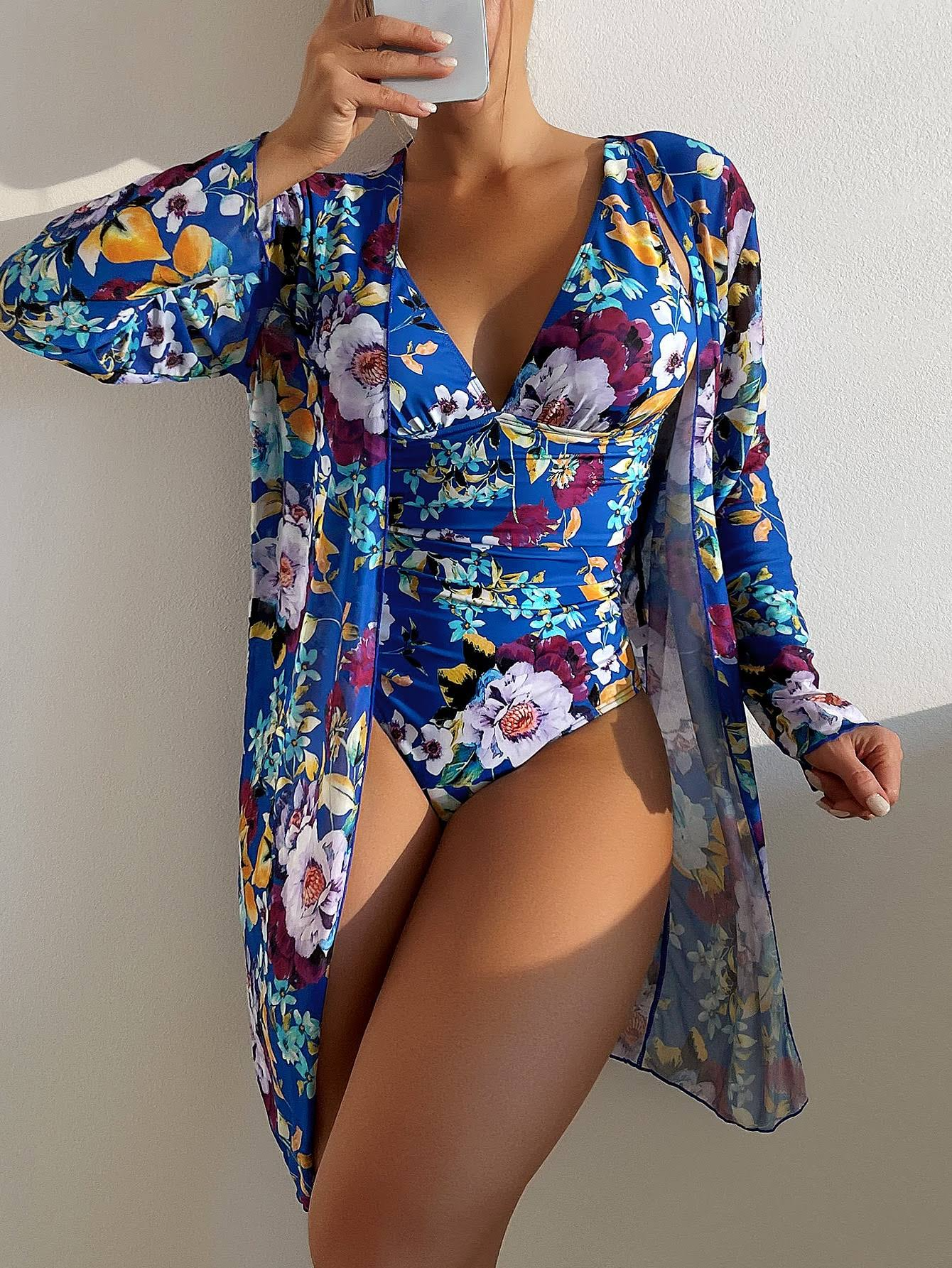 Navy Swimwear 3 Piece Bikini Set for Women - Pexav