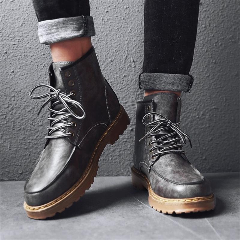 Men's Leather Lace Up Ankle Boots