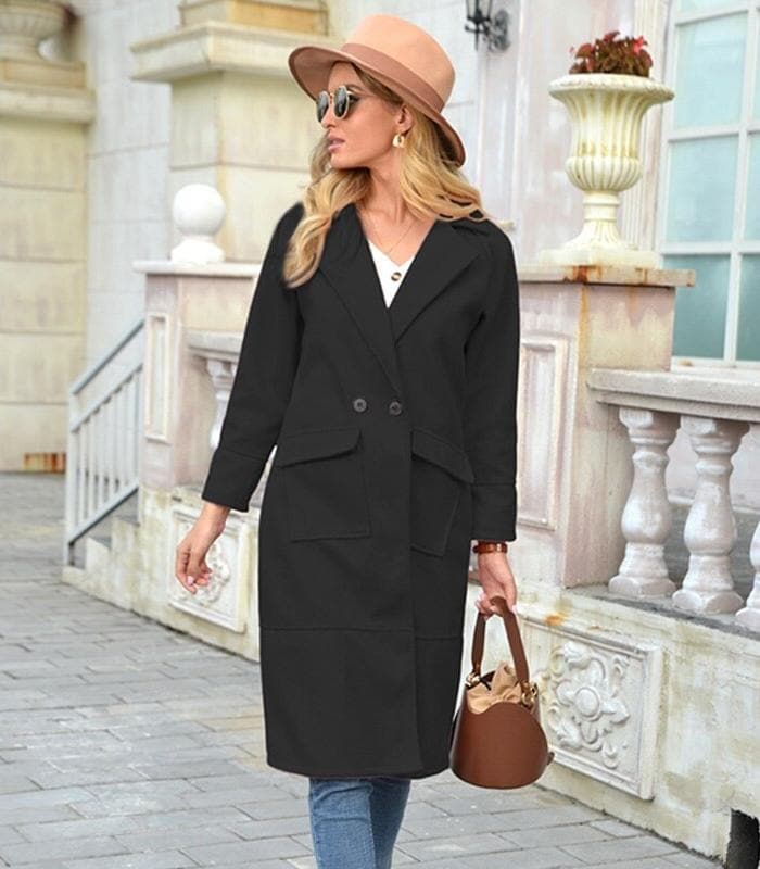 Classic Double Breasted Wool Coat for Women