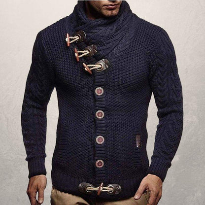 Men's Cable Knit Crew Neck Sweater with Pockets