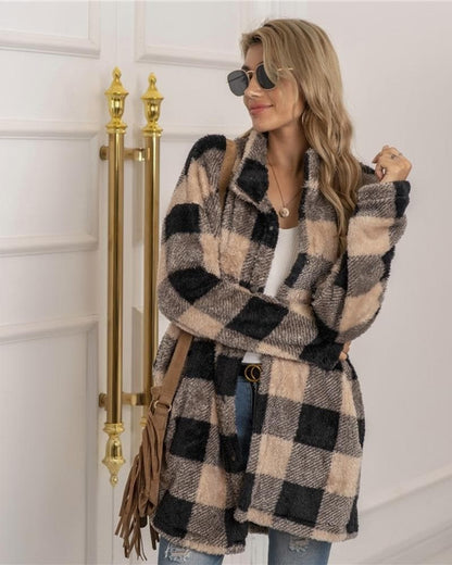 Large Women's Checkered Coat