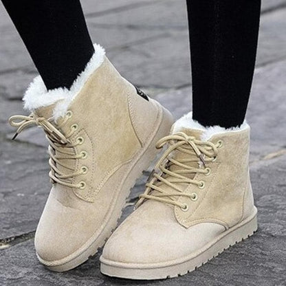 Comfortable Women's Suede Ankle Boots with Lace Up