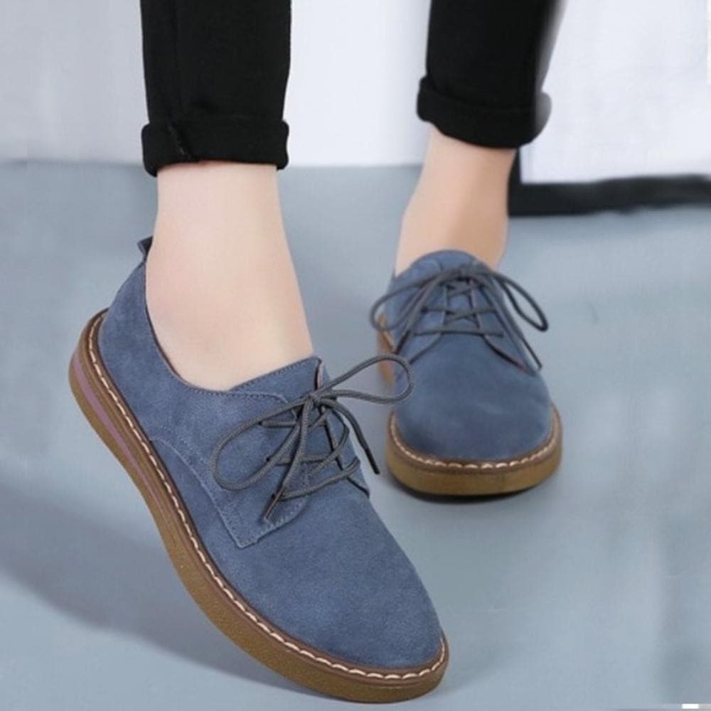 Ladies Suede Lace Up Comfort Shoes
