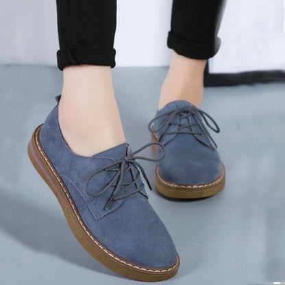 Ladies Suede Lace Up Comfort Shoes