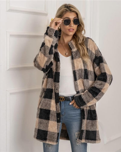 Large Women's Checkered Coat - Nocini