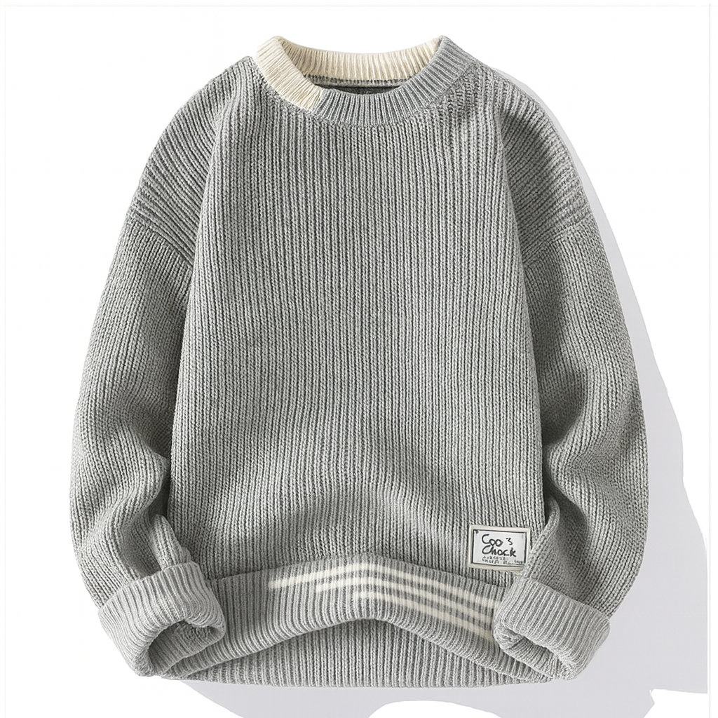 Warm Multicolor Knit Crew Sweater