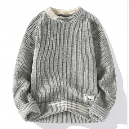 Warm Multicolor Knit Crew Sweater