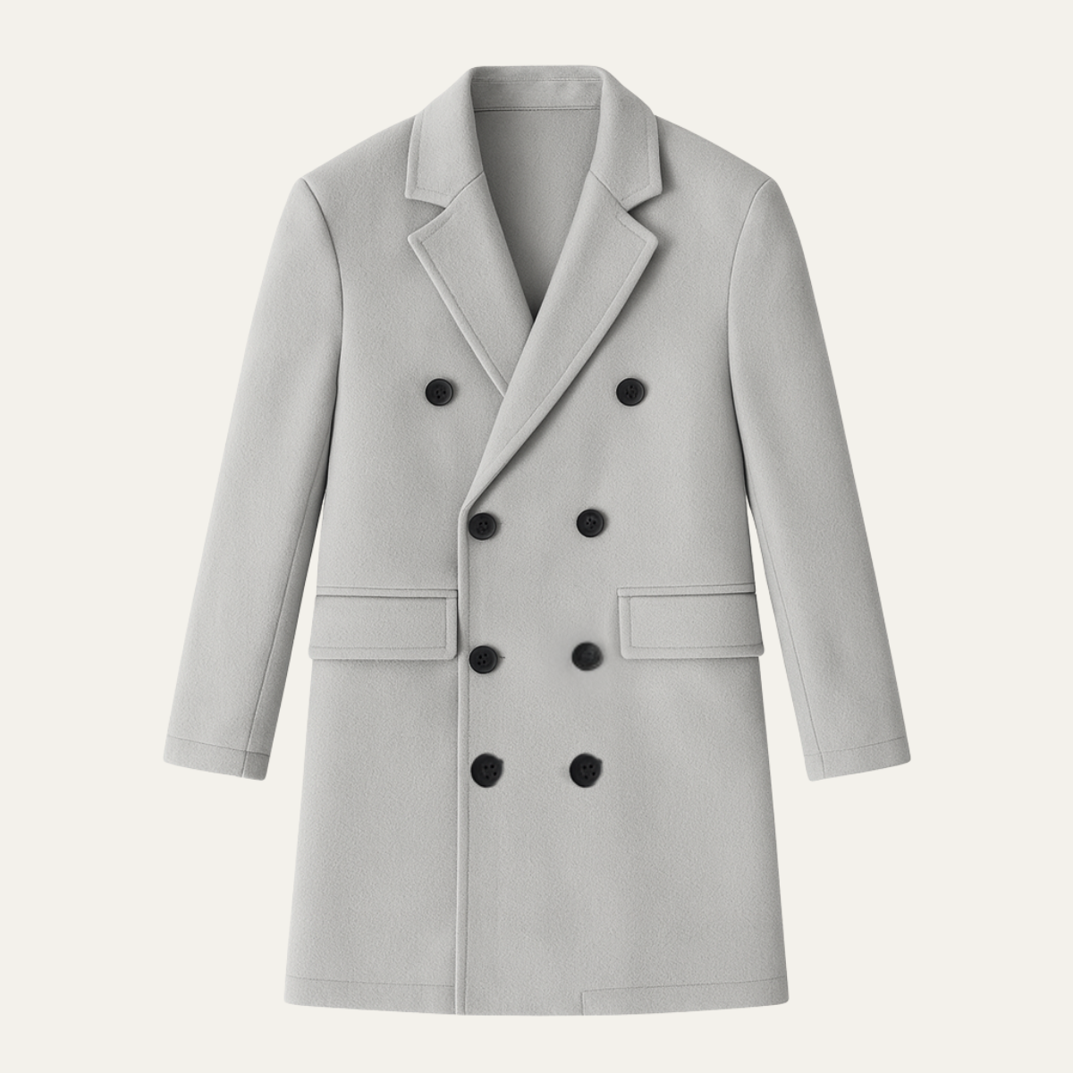 Stylish Men's Wool Double Breasted Overcoat - Nocini