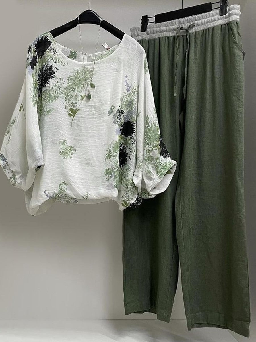Comfy 2 Piece Outfit - Relaxed Fit Top and Pants - Nocini
