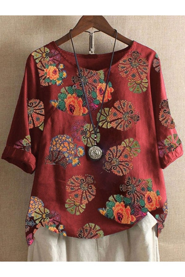 Comfy Women's Blouse Short Sleeve Relaxed Fit - Nocini