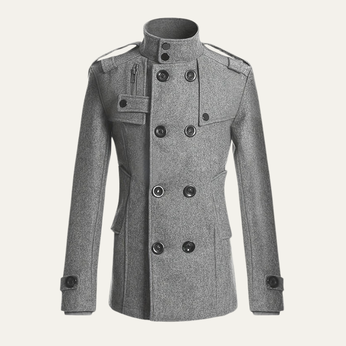 Classic Men's Double Breasted Wool Trench Coat - Nocini