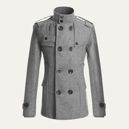 Classic Men's Double Breasted Wool Trench Coat - Nocini