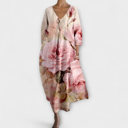 Stylish V Neck Long Evening Dress