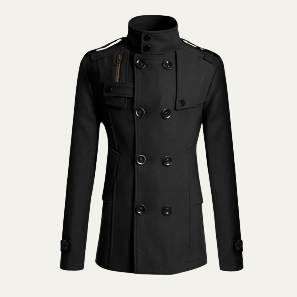 Classic Men's Double Breasted Wool Trench Coat