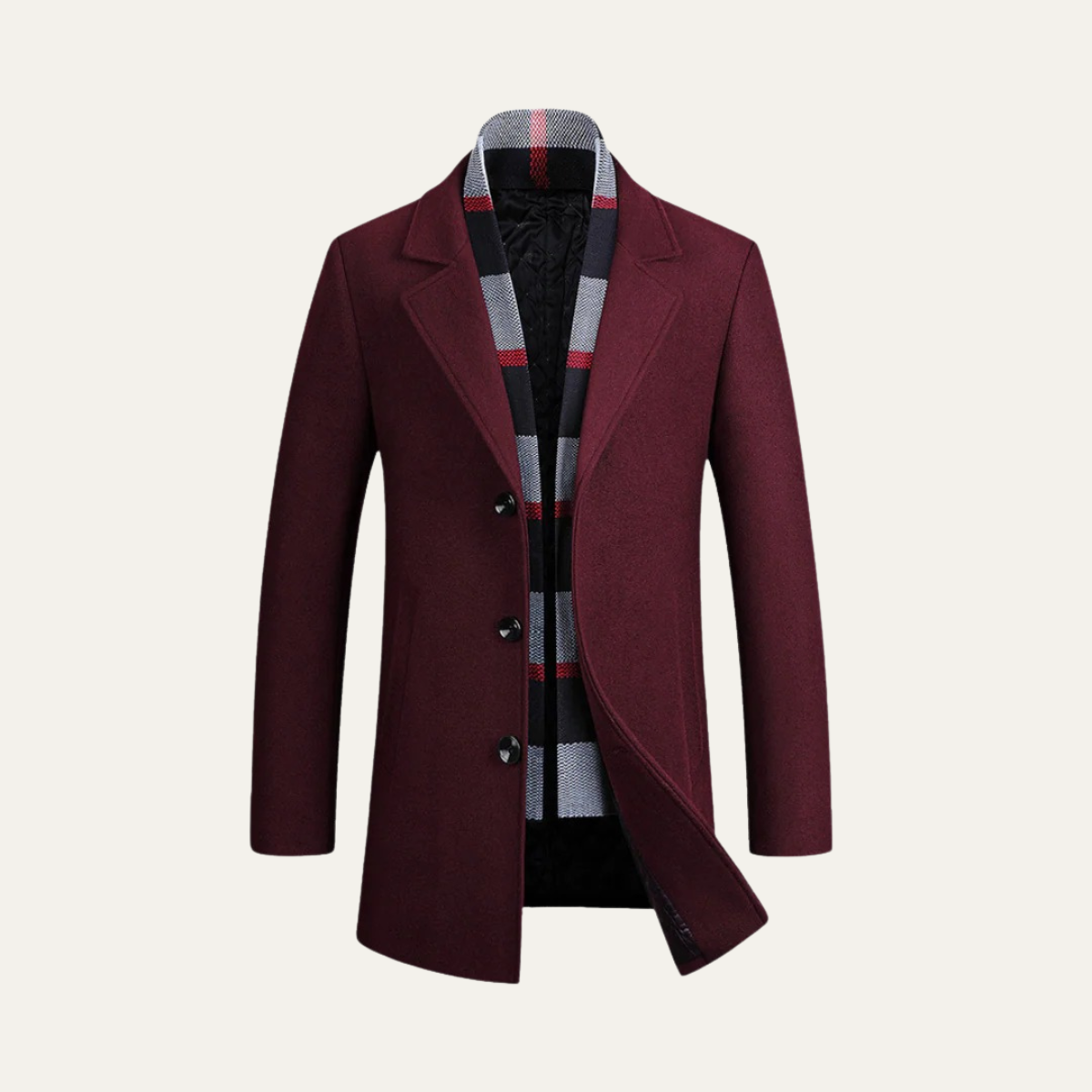 Classic Men's Warm Wool Long Coat