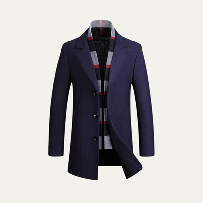 Classic Men's Warm Wool Long Coat
