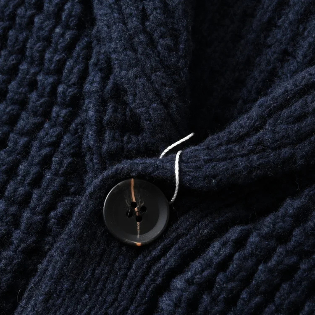 Retro Mens Thick Knit Shawl Cardigan