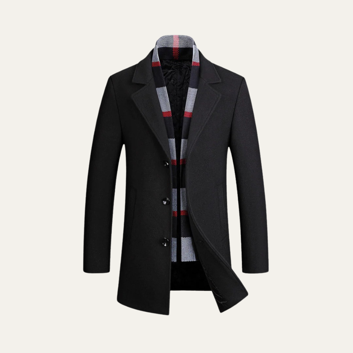 Classic Men's Warm Wool Long Coat - Nocini