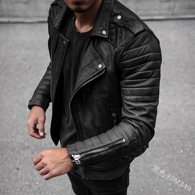 Classic Black Leather Motorcycle Jacket - Olytrend
