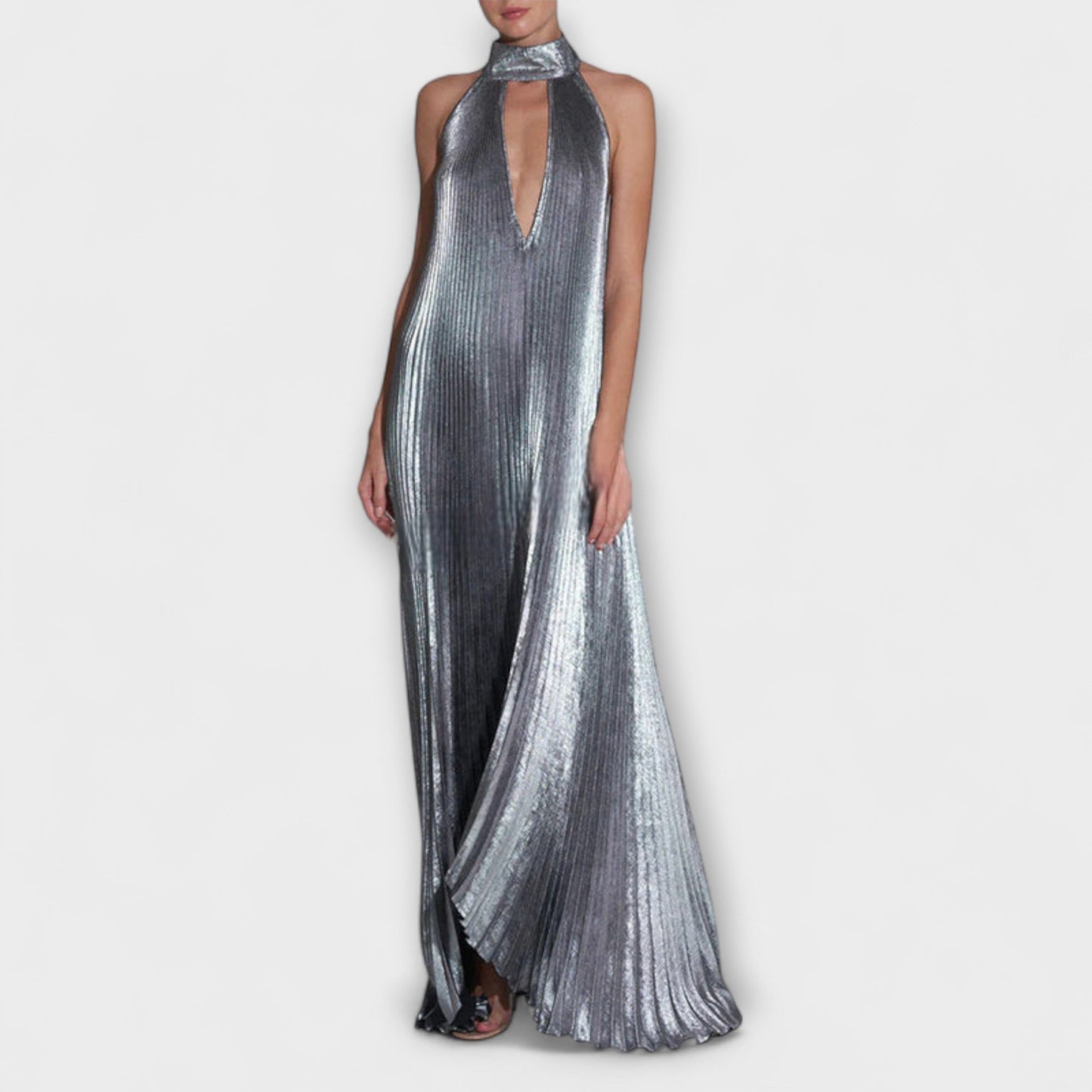 Sparkling Ruffled A-Line Formal Evening Dress - Nocini
