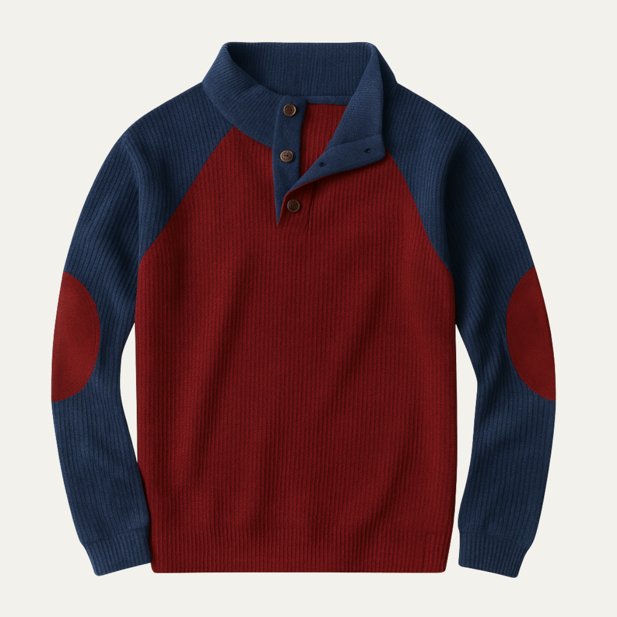 Relaxed Fit Men's Color Block Corduroy Crew Sweater - Nocini