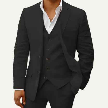 Lightweight Men's 3 Piece Linen Suit – Cool Summer Wear