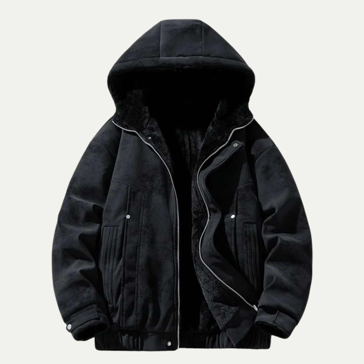 Classic Mens Vintage Hoodie Fleece Jacket