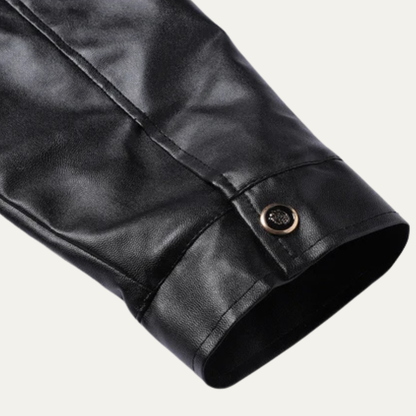 Classic Men's Vintage Faux Leather Biker Coat