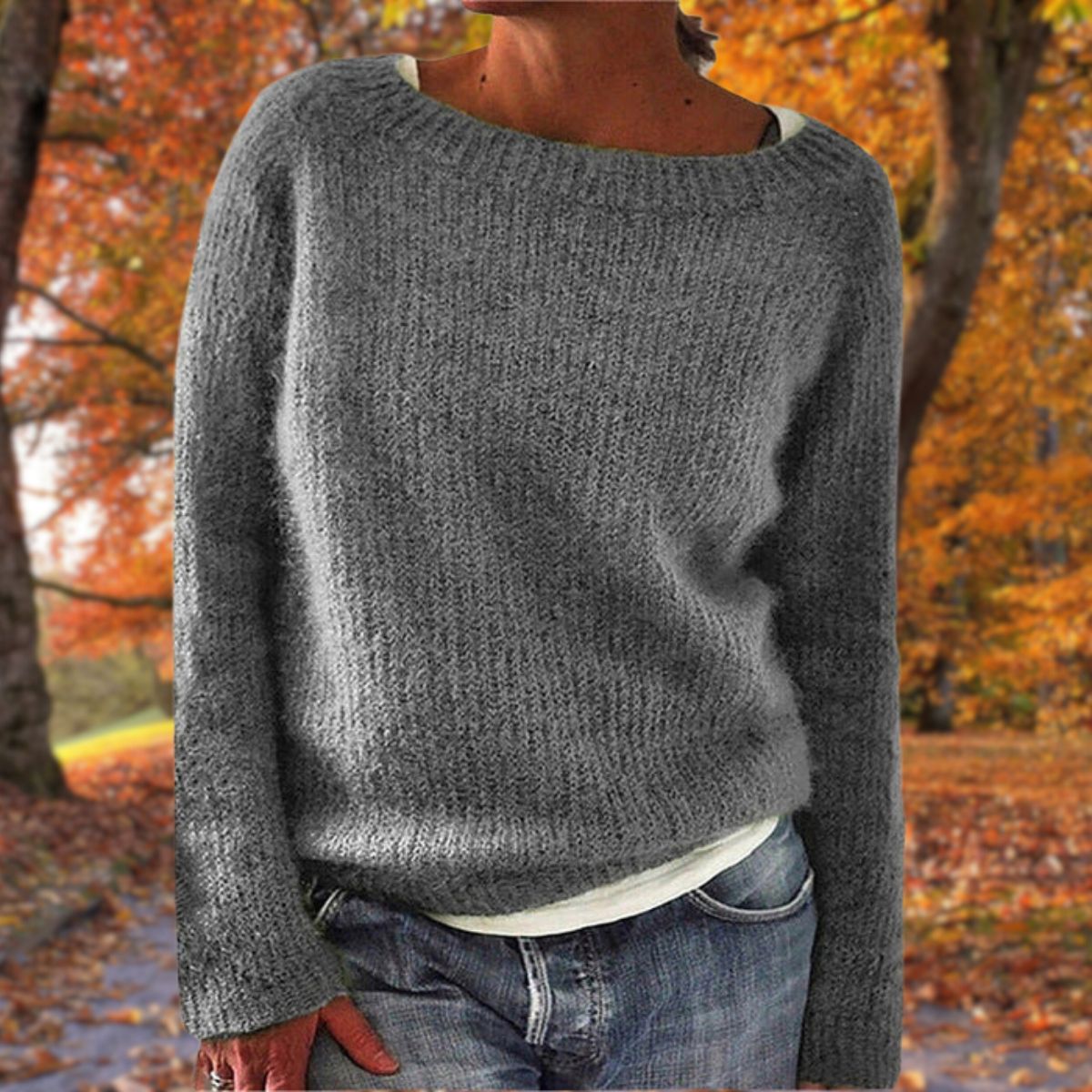 Elegant Ladies Crew Neck Sweater