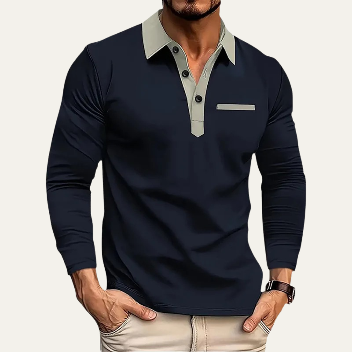 Classic Men's Slim Fit Knit Polo Sweater