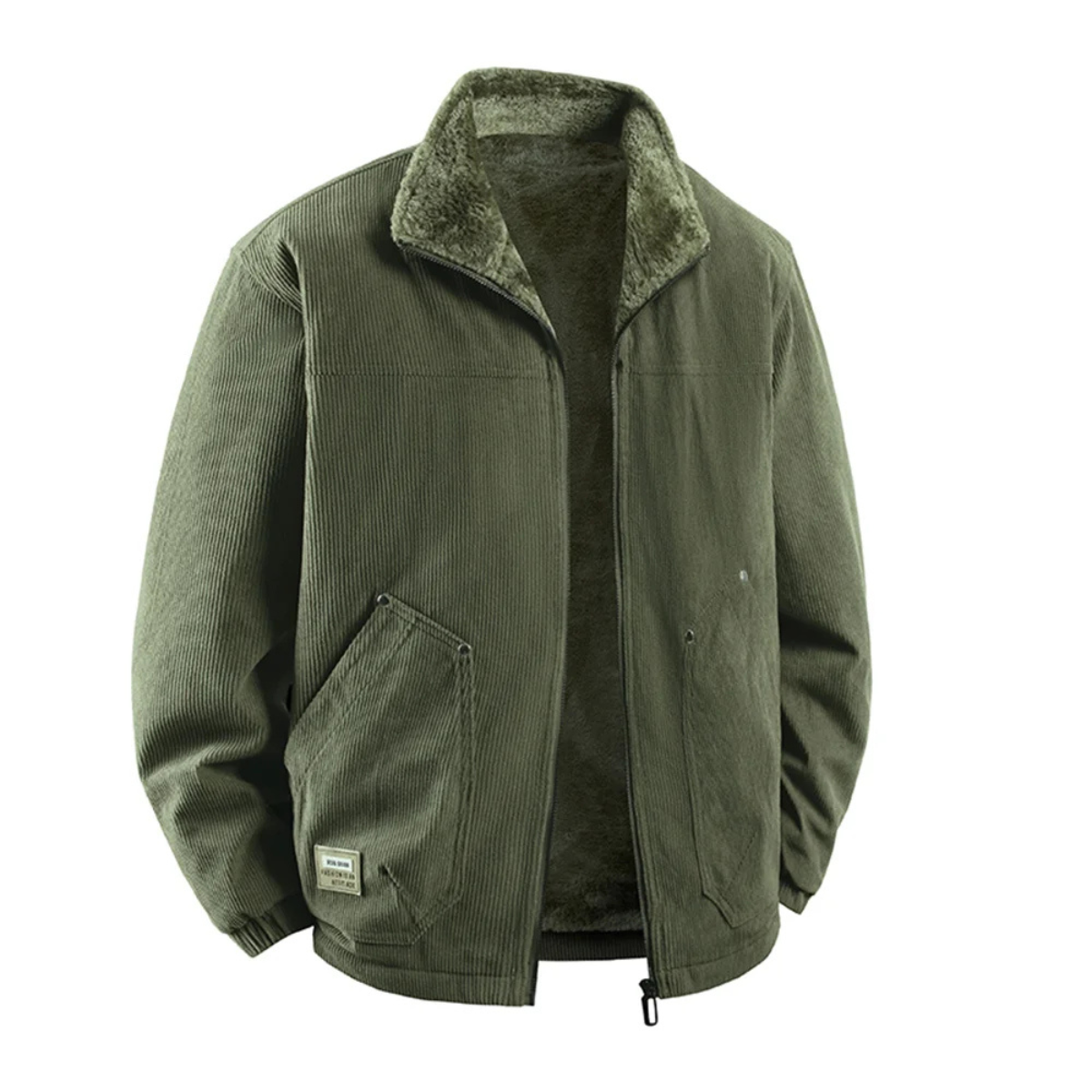 Warm Mens Corduroy Fleece Winter Coat Jacket