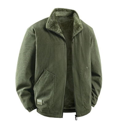Warm Mens Corduroy Fleece Winter Coat Jacket