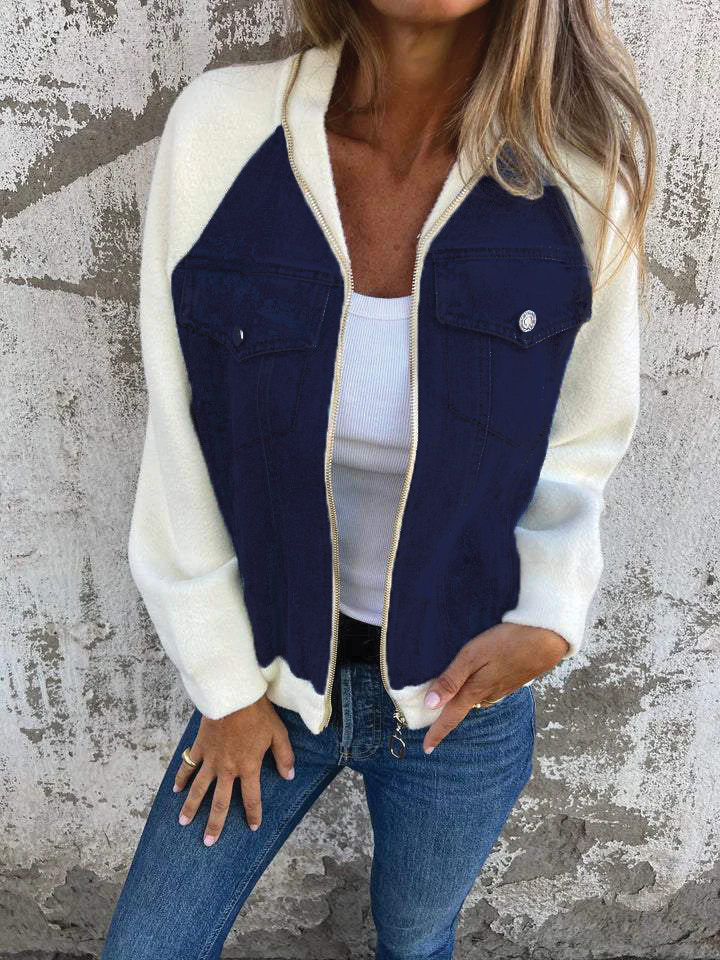 Classic Blue Jean Zip Jacket
