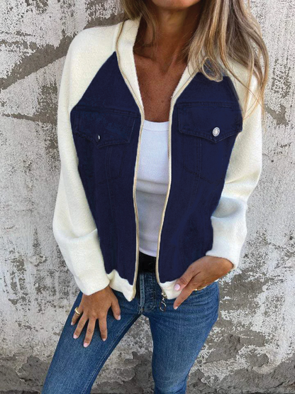 Classic Blue Jean Zip Jacket
