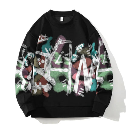 Large Graphic Crew Neck Sweatshirt for Men