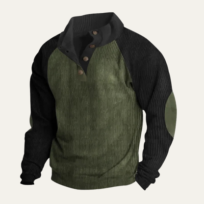 Men's Fashionable Corduroy Button Sweater