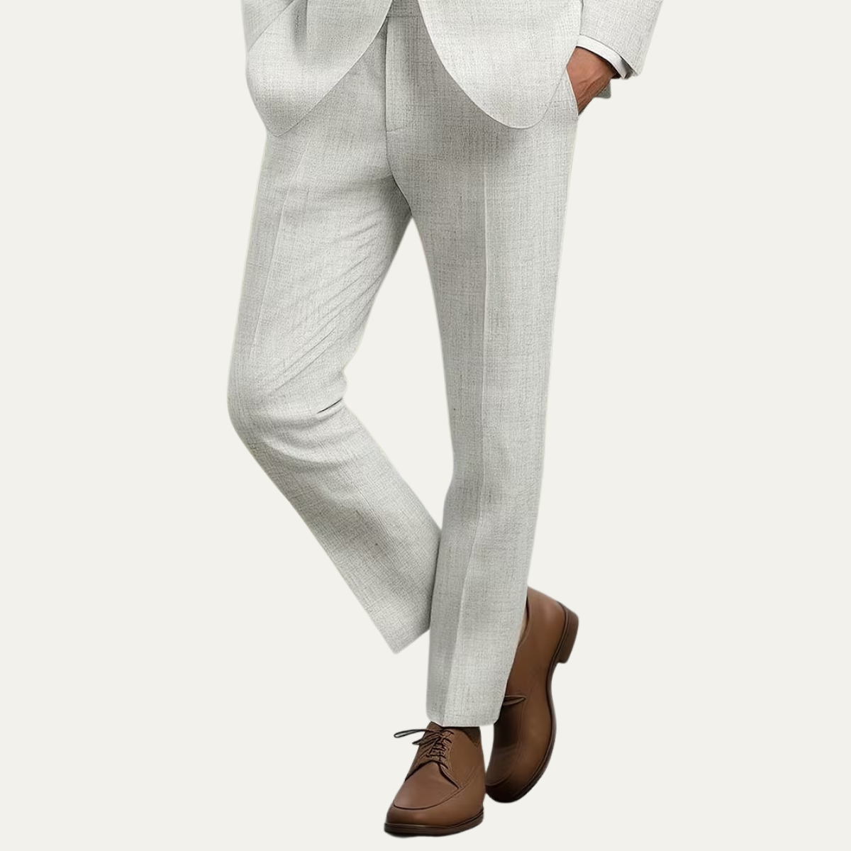 Classic Men's Straight Fit Linen Dress Pants