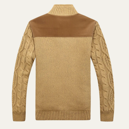 Warm Men's Fleece Zip Up Cardigan Sweater