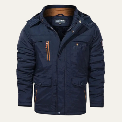 Warm Waterproof Men's Fleece Lined Hooded Winter Jacket
