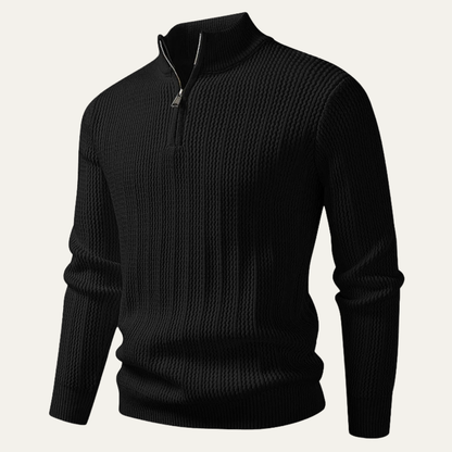 Classic Men's Zip Neck Knit Sweater