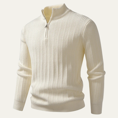 Classic Men's Zip Neck Knit Sweater