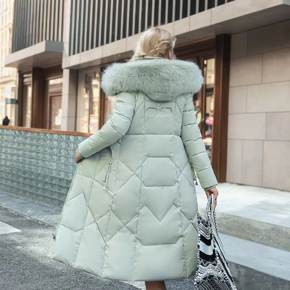 Warm Padded Parka with Faux Fur Hood