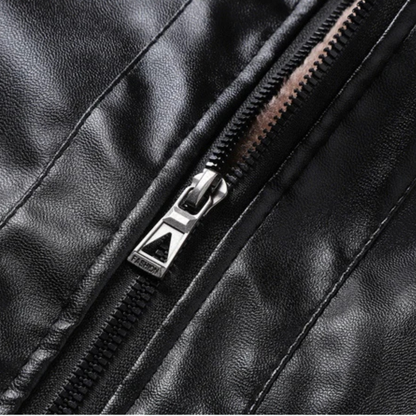 Classic Men's Vintage Faux Leather Biker Coat