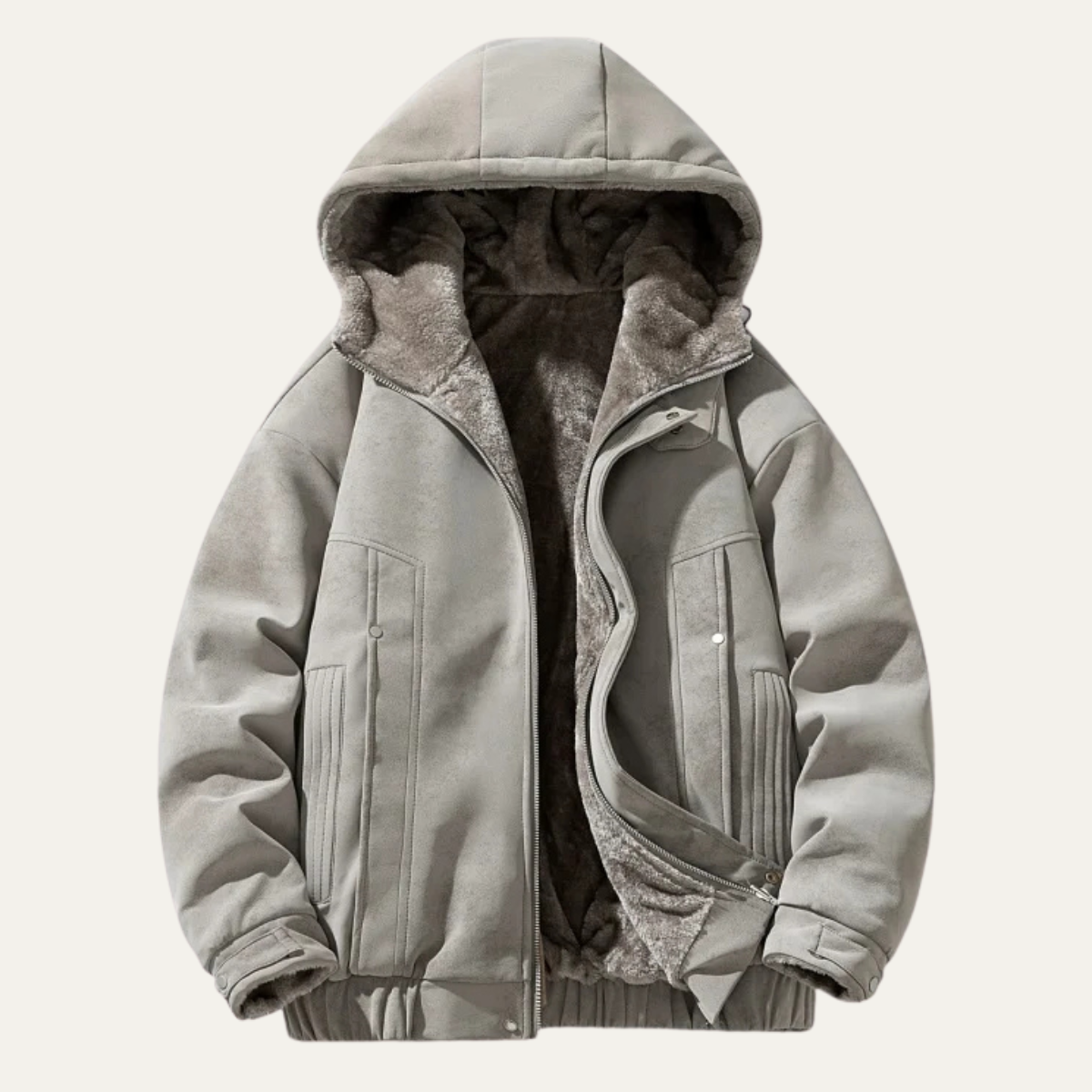 Classic Mens Vintage Hoodie Fleece Jacket