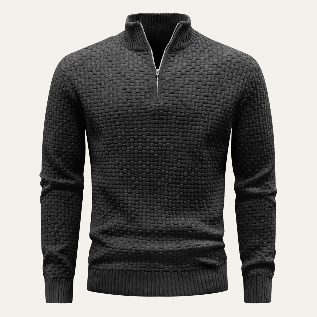 Stylish Men's Cozy Half Zip Knit Sweater