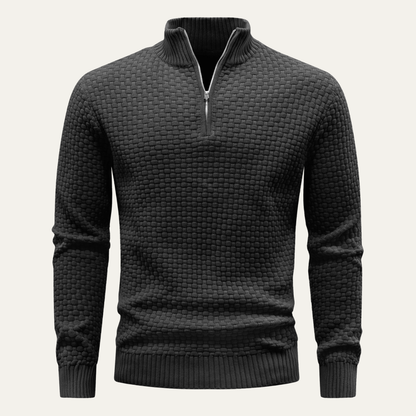 Stylish Men's Cozy Half Zip Knit Sweater