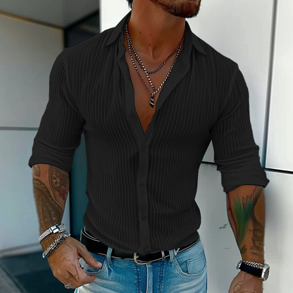 Linus | Men's Classic Fit Textured Linen Dress Shirt