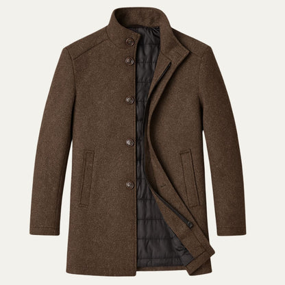 Warm Mens Luxury Wool Pea Coat