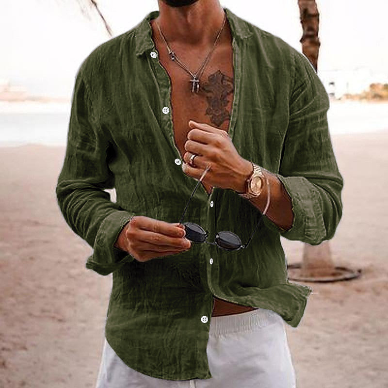 Relaxed Fit Men's Linen Summer Shirt